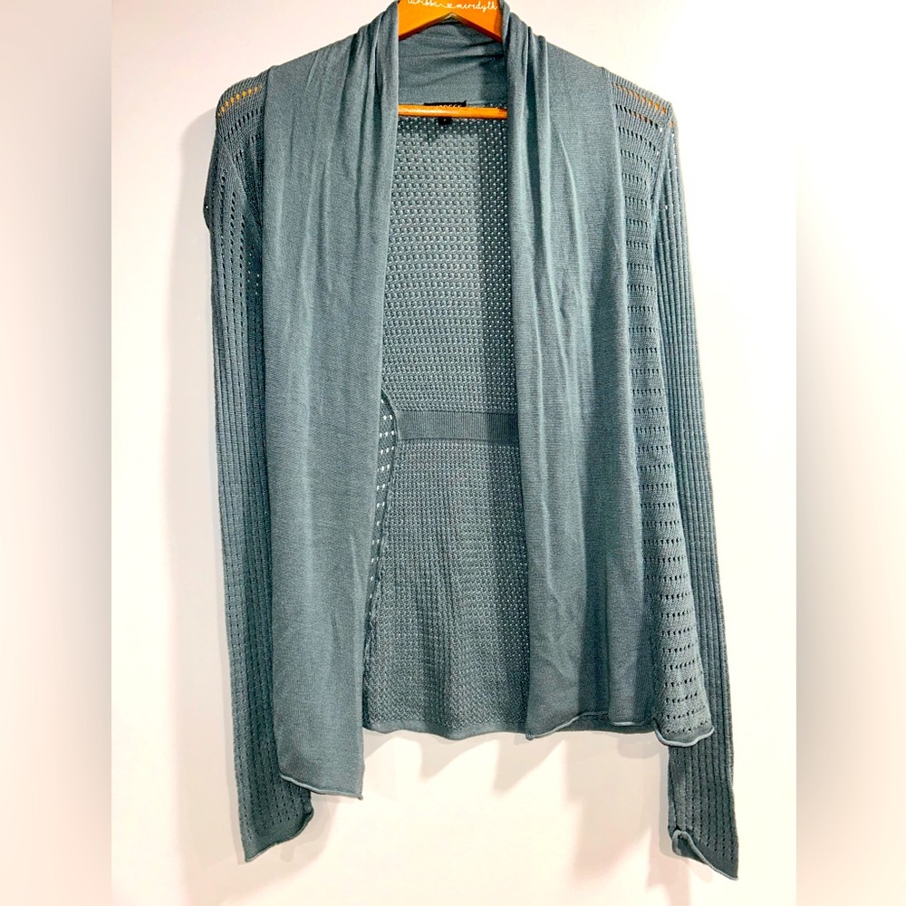 Express crocheted style Cardigan Green/blue color size SMALL